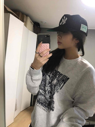 Vintage Graphic Print Oversized Sweatshirt