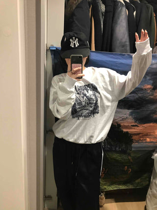 Vintage Graphic Print Oversized Sweatshirt