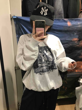 Vintage Graphic Print Oversized Sweatshirt
