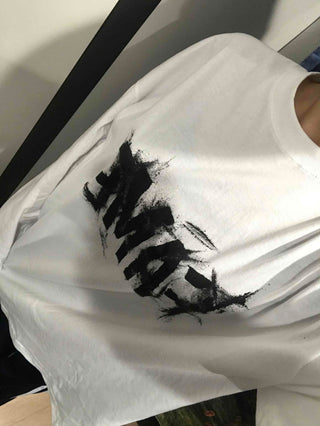 Street Lettering Oversized Round Neck Long Sleeve T-shirt