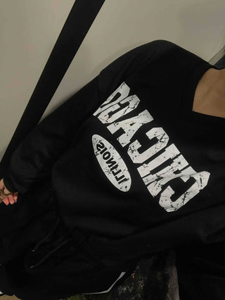 Chicago Vintage Oversized V-Neck Sweatshirt