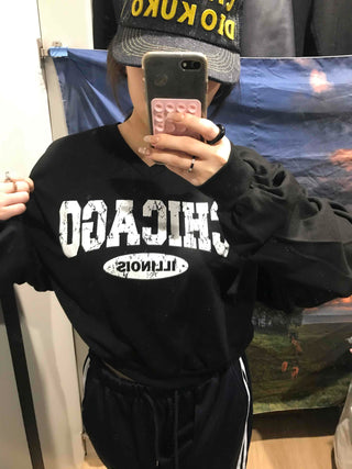 Chicago Vintage Oversized V-Neck Sweatshirt