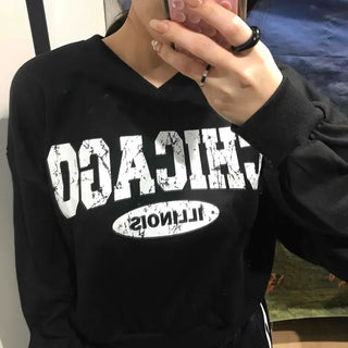 Chicago Vintage Oversized V-Neck Sweatshirt