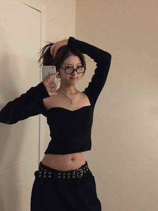 Chic Modern Off-Shoulder Slim Turtleneck Knit