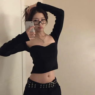 Chic Modern Off-Shoulder Slim Turtleneck Knit