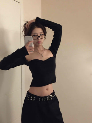 Chic Modern Off-Shoulder Slim Turtleneck Knit