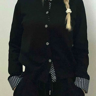 Basic Slim Fit Jewel Button V-Neck Cardigan