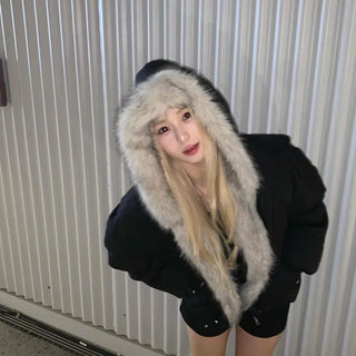 Eco Fur Strap Belt Midi Long Padded Jacket