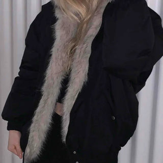Eco Fur Strap Belt Midi Long Padded Jacket