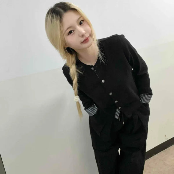 Check Point Button Balloon Fit Jogger Pants