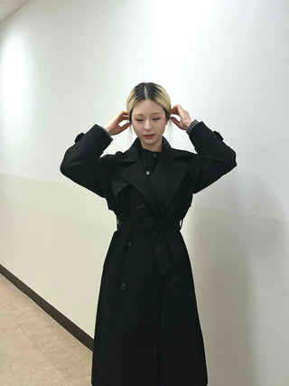 Classic Double Button Belted Trench Coat