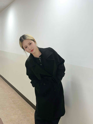 Classic Double Button Belted Trench Coat