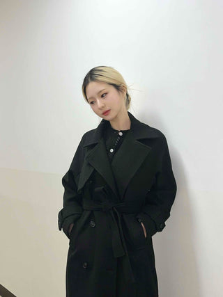 Classic Double Button Belted Trench Coat
