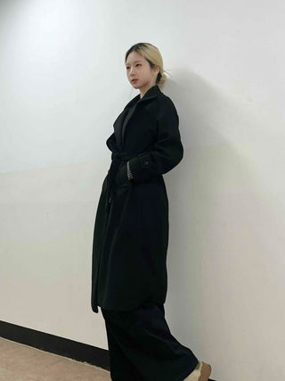Classic Double Button Belted Trench Coat