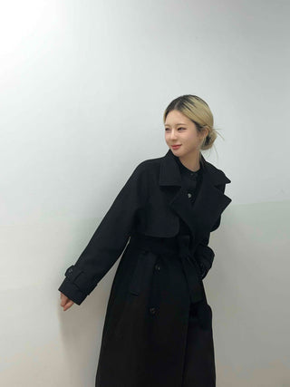 Classic Double Button Belted Trench Coat