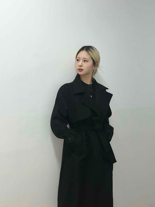 Classic Double Button Belted Trench Coat