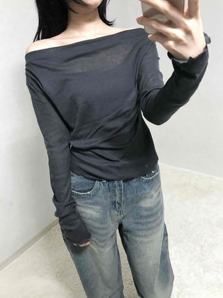Sexy Off-Shoulder Slim Fit Long Sleeve T-Shirt