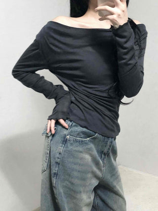 Sexy Off-Shoulder Slim Fit Long Sleeve T-Shirt