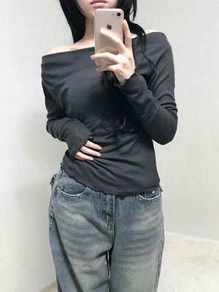 Sexy Off-Shoulder Slim Fit Long Sleeve T-Shirt