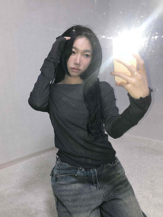 Sexy Off-Shoulder Slim Fit Long Sleeve T-Shirt
