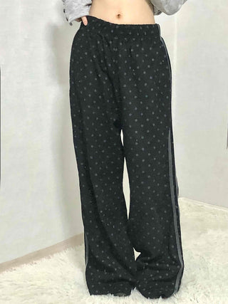 Leopard Animal Elastic Waist Semi-Wide Training Pants