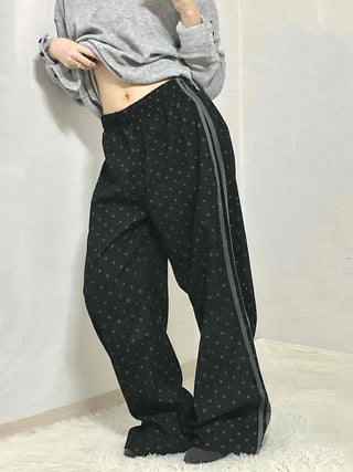 Leopard Animal Elastic Waist Semi-Wide Training Pants