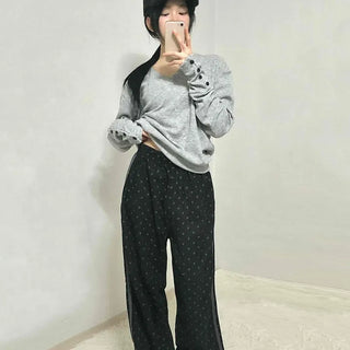 Leopard Animal Elastic Waist Semi-Wide Training Pants
