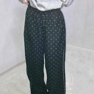 Leopard Animal Elastic Waist Semi-Wide Training Pants
