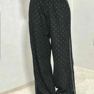 Leopard Animal Elastic Waist Semi-Wide Training Pants