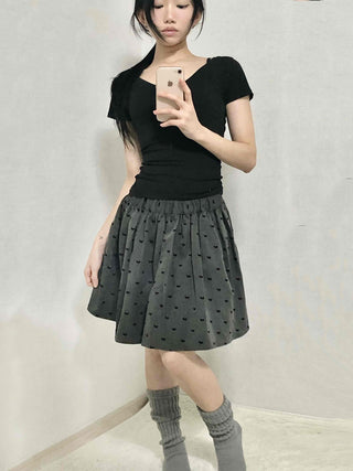 Minimal Slim Fit Square Neck Short Sleeve T-shirt