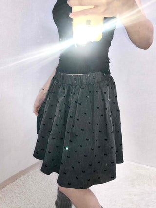 Dot Shirred Balloon Mini Skirt