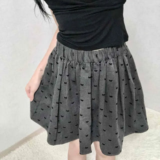 Dot Shirred Balloon Mini Skirt