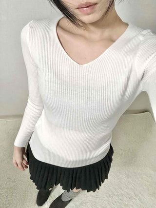 Soft Touch Square Neck Slim Ribbed Knit