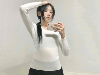 Soft Touch Square Neck Slim Ribbed Knit