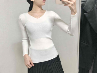 Soft Touch Square Neck Slim Ribbed Knit