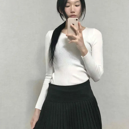 Classic Campus High-Waisted Flare Mini Skirt