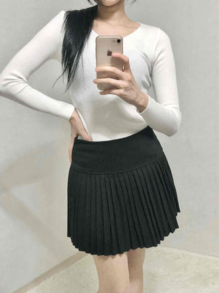 Classic Campus High-Waisted Flare Mini Skirt