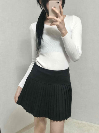 Classic Campus High-Waisted Flare Mini Skirt