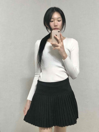 Classic Campus High-Waisted Flare Mini Skirt