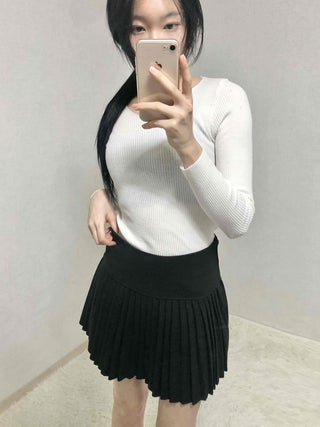 Classic Campus High-Waisted Flare Mini Skirt