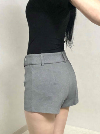 Minimal Tailored Button Pocket Shorts