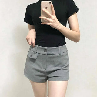 Minimal Tailored Button Pocket Shorts