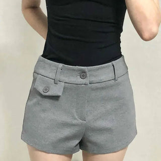 Minimal Tailored Button Pocket Shorts