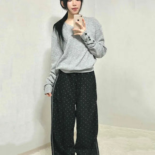 Edge Stripe Turtleneck Loose Fit Knit