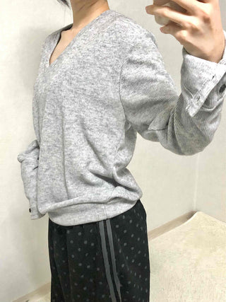 Edge Stripe Turtleneck Loose Fit Knit