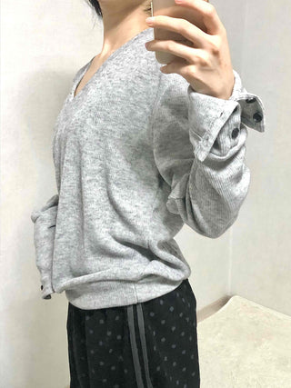 Edge Stripe Turtleneck Loose Fit Knit