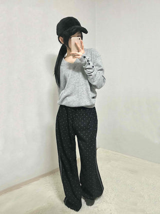 Edge Stripe Turtleneck Loose Fit Knit