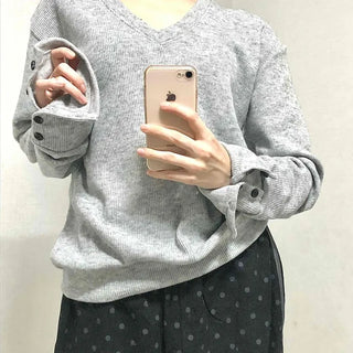 Edge Stripe Turtleneck Loose Fit Knit