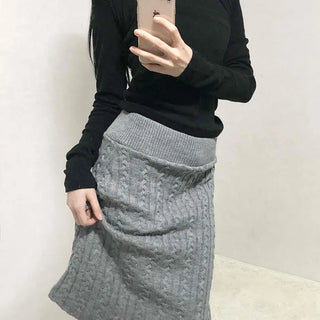 Cable Knit Slim Fit Mermaid Midi Skirt