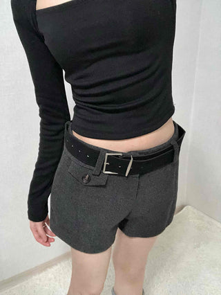 Simple Modern Mid-Height Up Belted Shorts